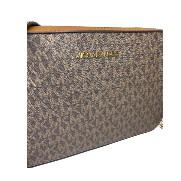 Michael Kors EW Crossbody bag Brown Jet Set Large Leather - Picture 2 of 9